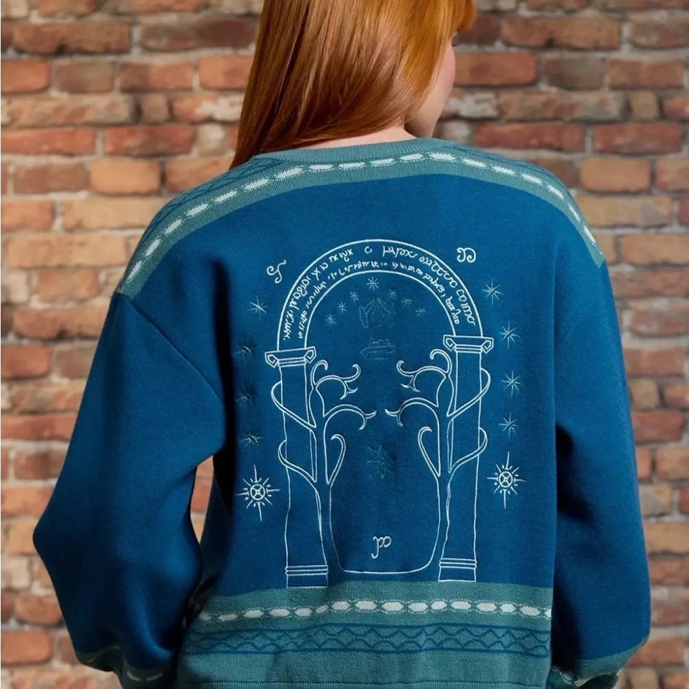 Her Universe The Lord Of The Rings Doors Of Durin Glow-In-The-Dark Cardigan XL - Picture 1 of 6